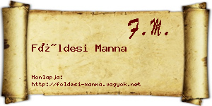 Földesi Manna névjegykártya